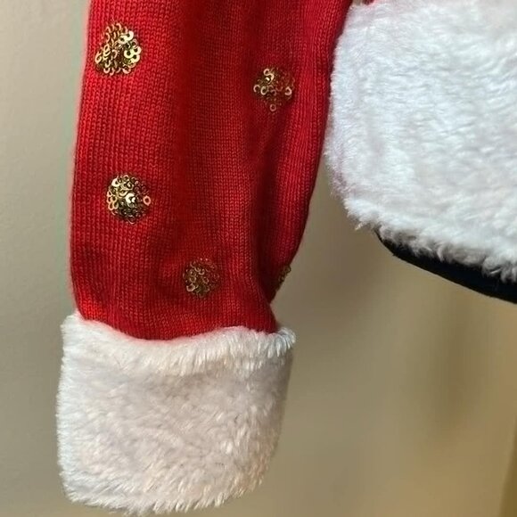 Tipsy Elves Holiday Red and White Sweater SZ Sm with Gold Accent Ugly Sweater - Picture 5 of 10